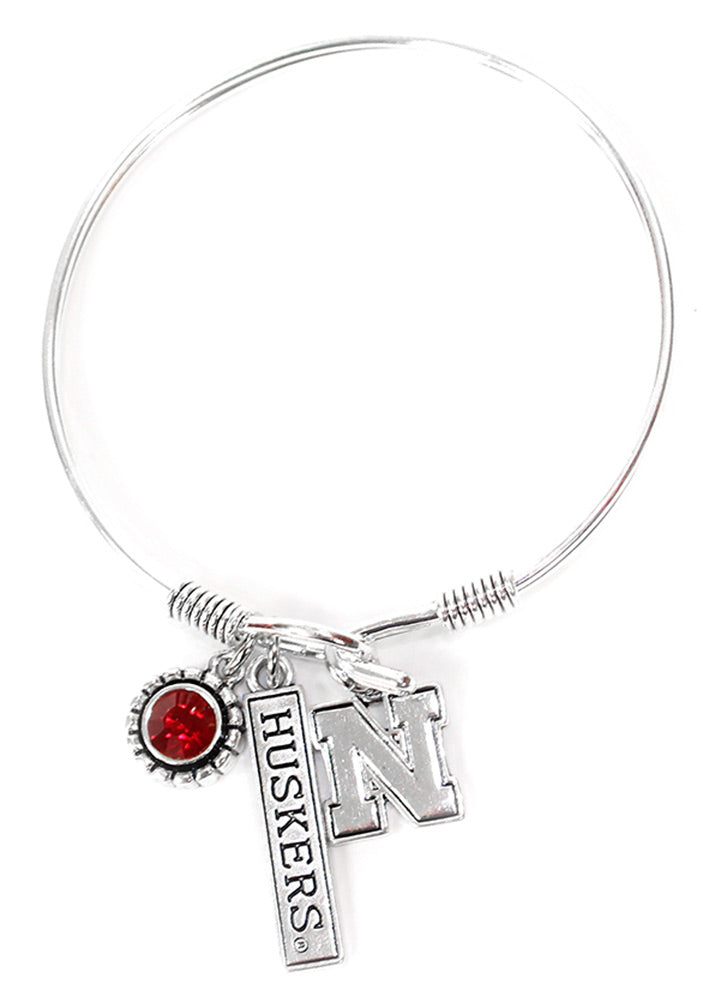 Nebraska Bangle N Charm Bracelet