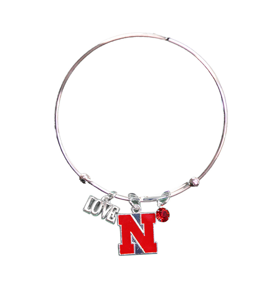 Husker N Wire Charm Band Bracelet