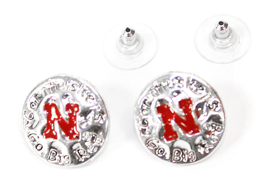 Circle Post N Cornhuskers Earrings