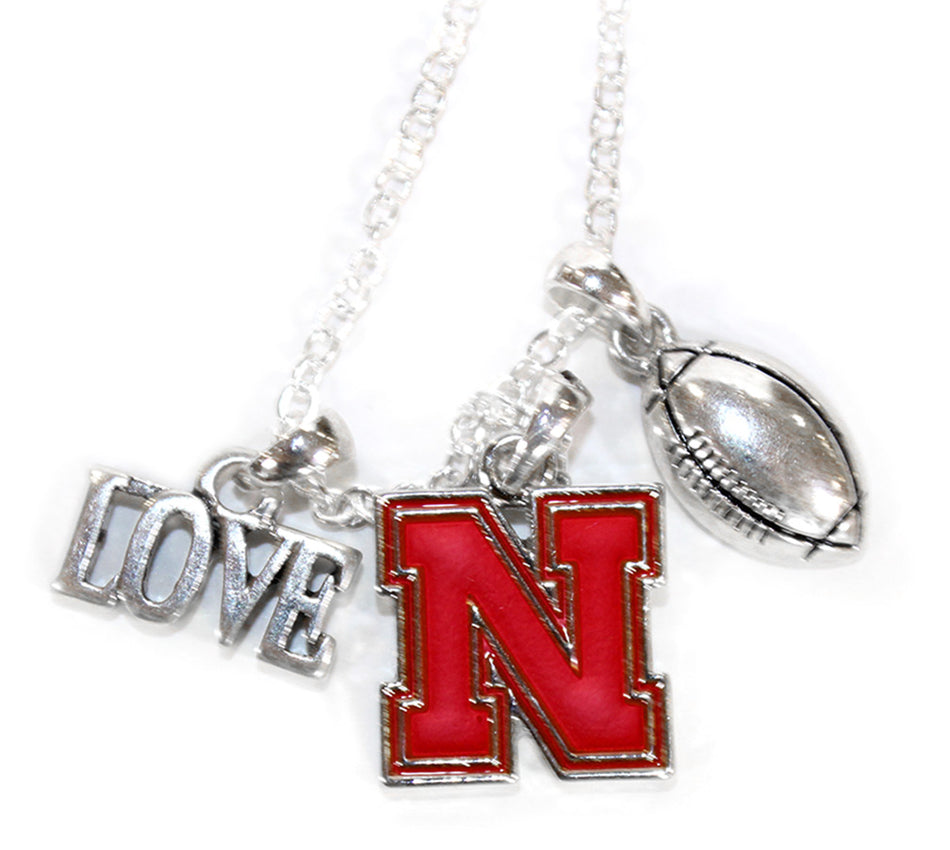Trio Nebraska Football Charm Necklace