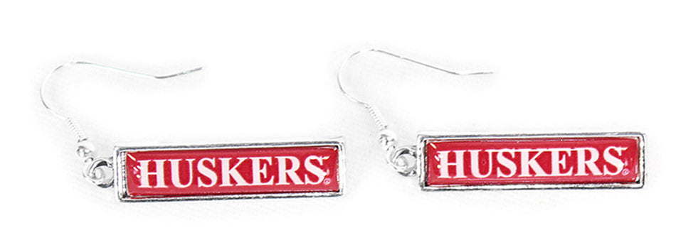 Huskers Rectangle Dangle Earrings