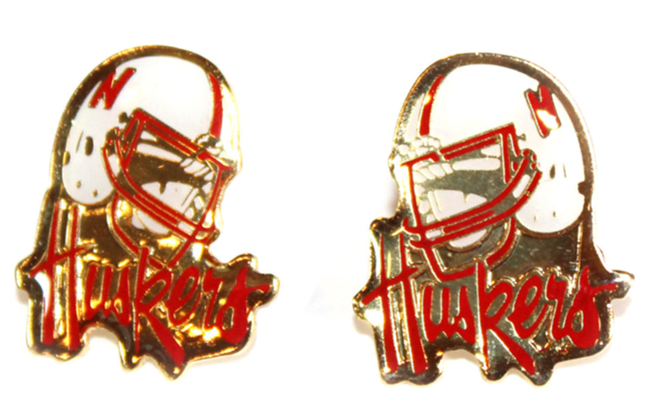 Huskers Helmet Gold Post Earrings