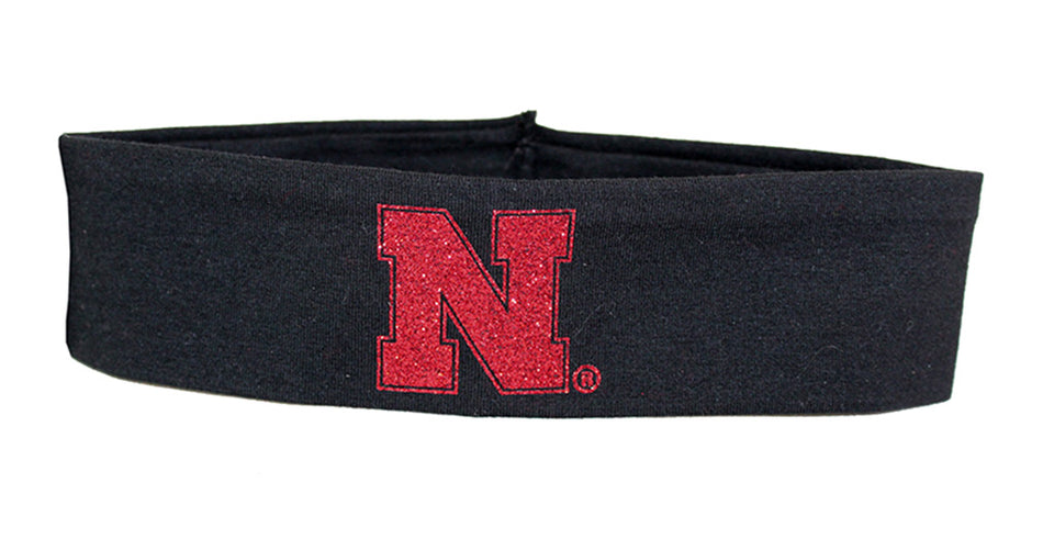 Nebraska Glitter N Stretch Headband