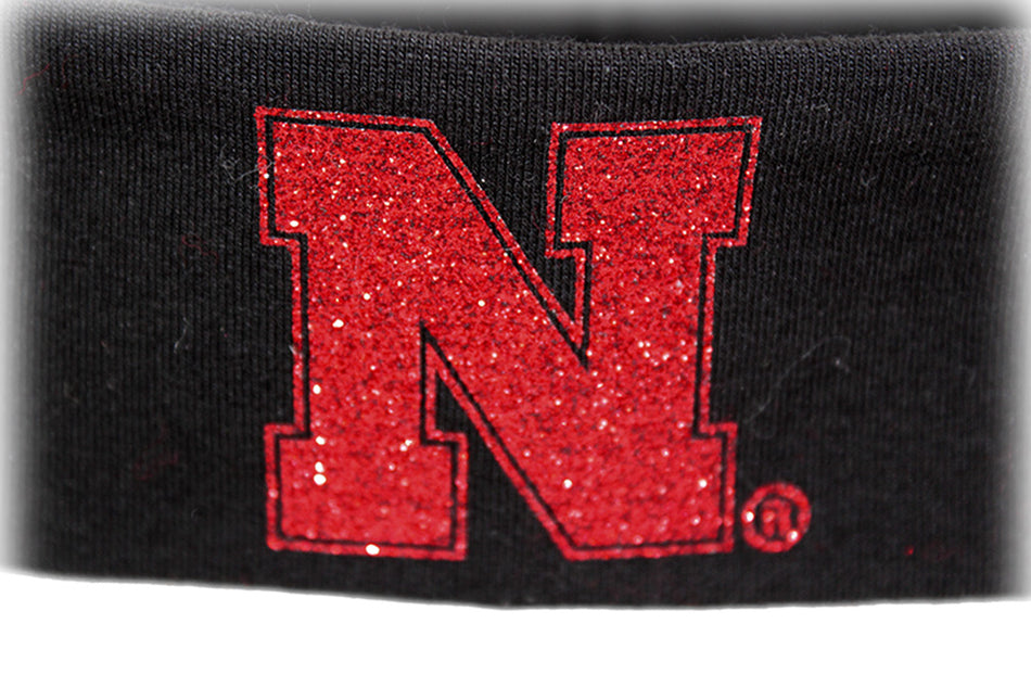 Nebraska Glitter N Stretch Headband