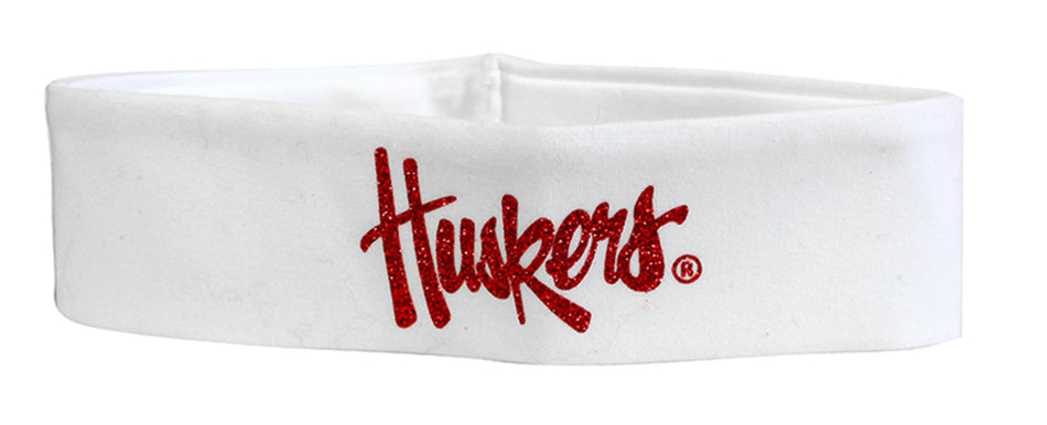 Huskers Script Glitter Headband