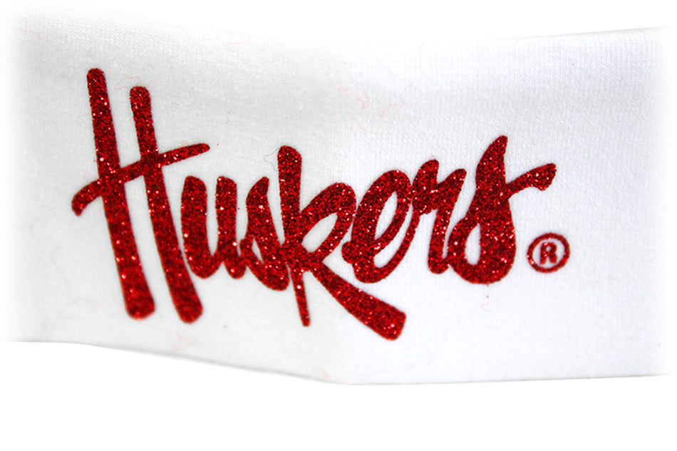 Huskers Script Glitter Headband