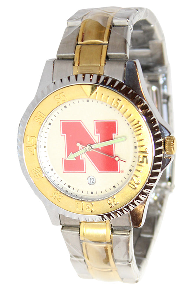 Mens Husker Gold Metal Band Watch