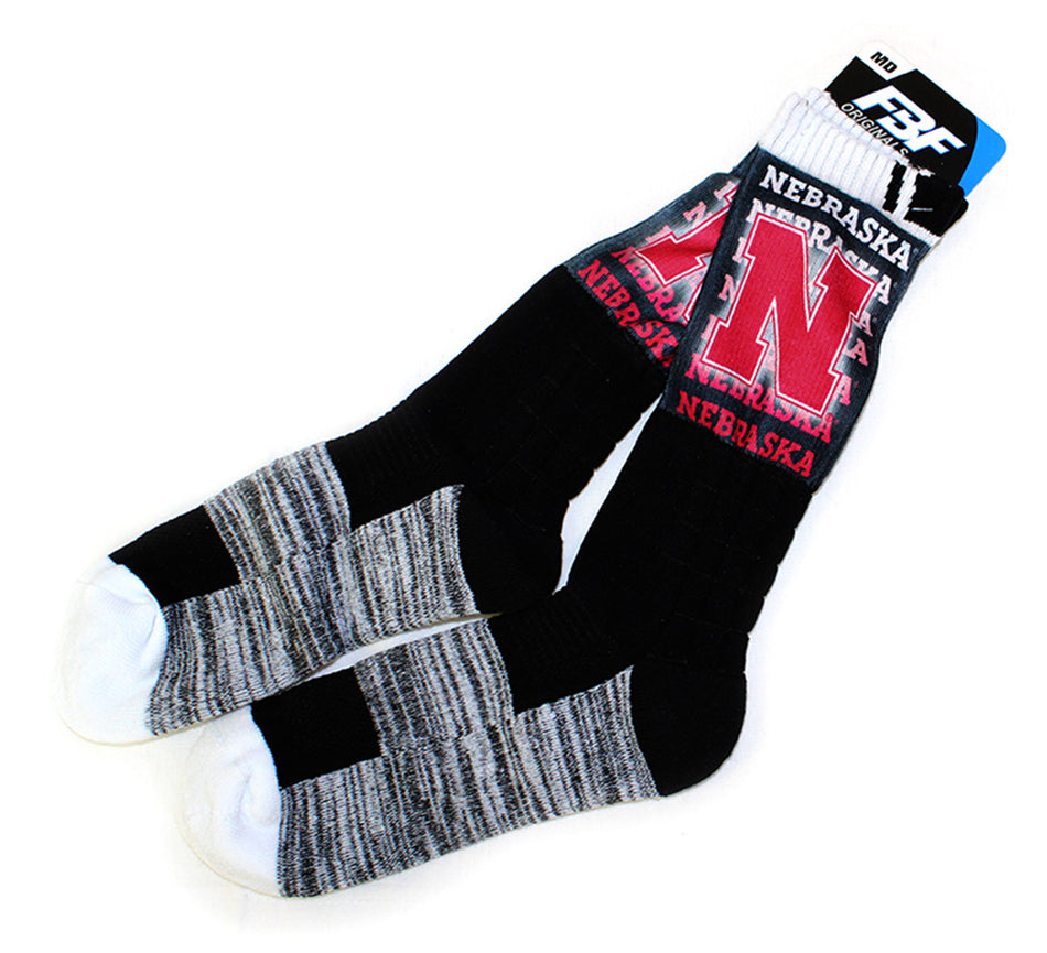 Nebraska Gradient Crew Sock