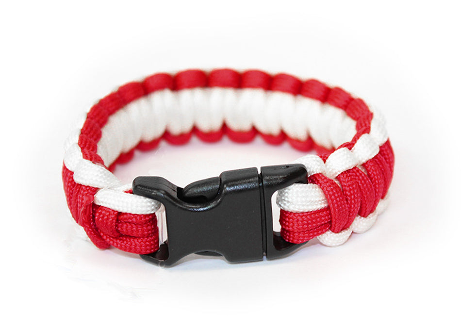 Scarlet and Cream Survival Bracelet