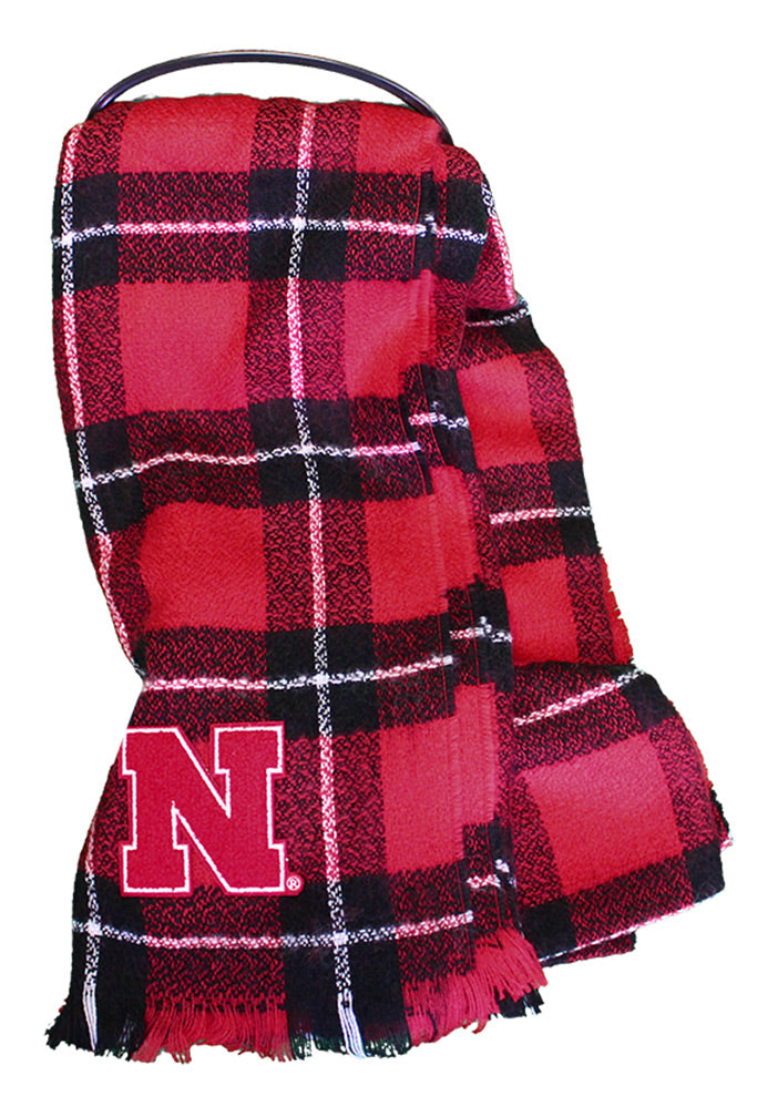 Nebraska Plaid Blanket Scarf