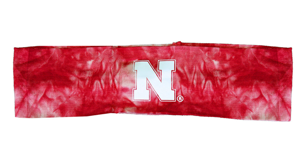 Red Tie Dye Nebraska N Headband