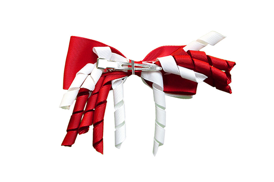 Red And White Nebraska Spryro Hair Bow Clip Neil Enterprises