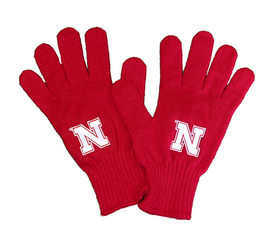 Nebraska Tailgate Knit Gloves