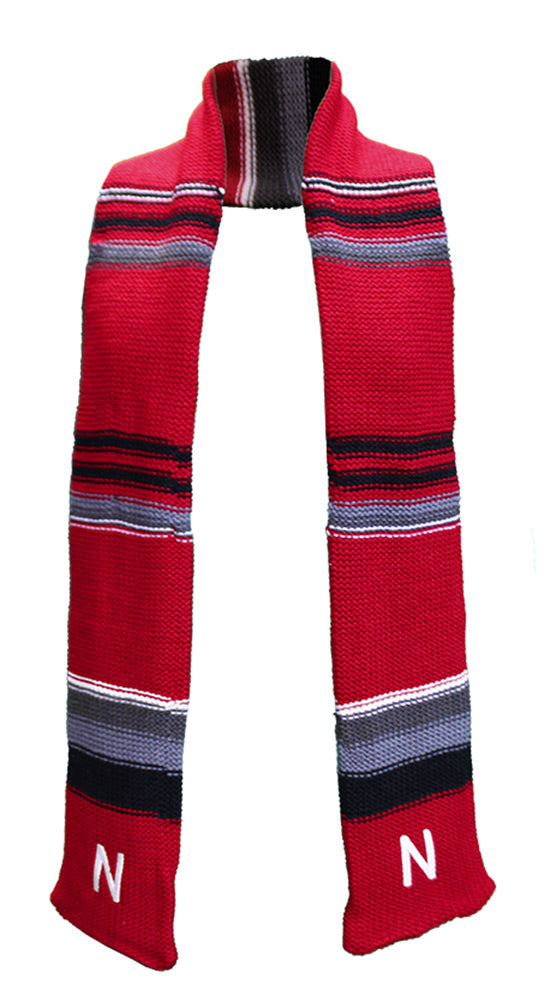 Nebraska Stripe Knit Scarf