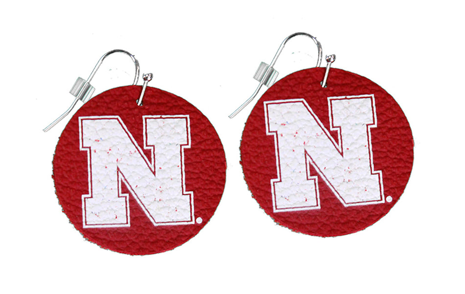 N Rounder Leather Earrings