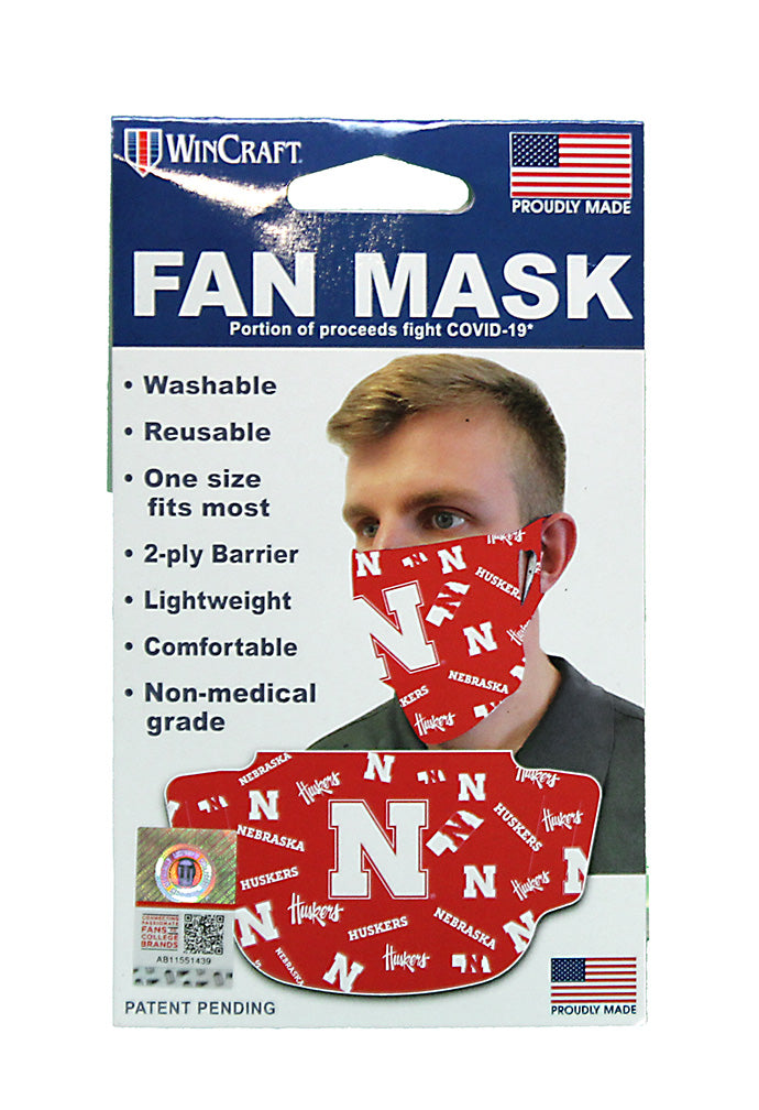Nebraska Fan Mask - Red