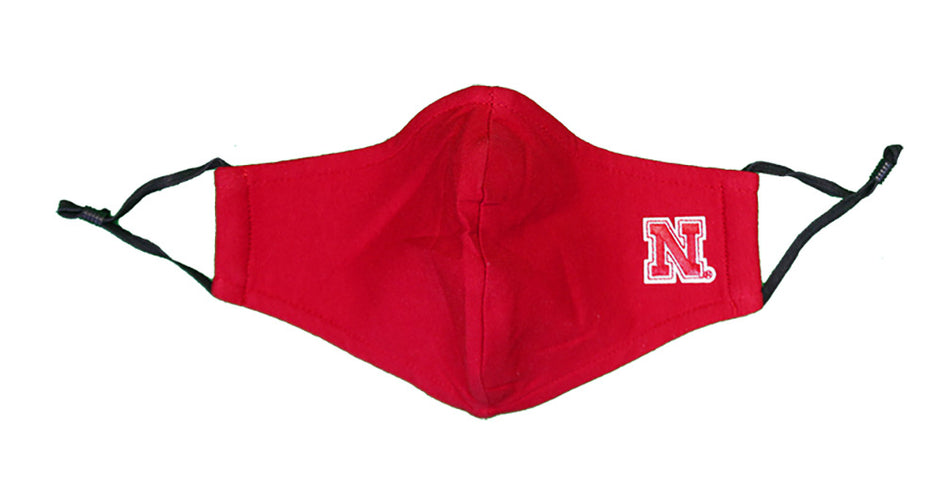Red Nebraska N Patch Face Cover