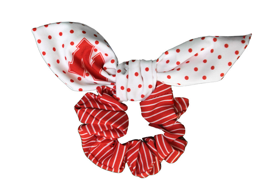 Nebraska Polka Dot Bow Scrunchie