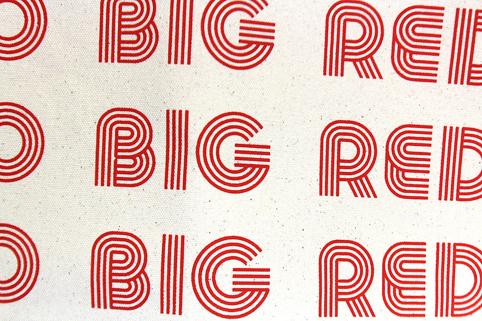 Go Big Red Retro Canvas Tote