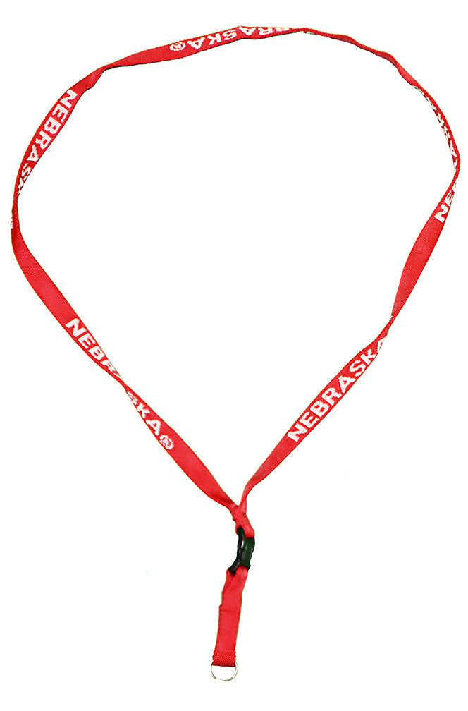 Nebraska Platinum Woven Lanyard