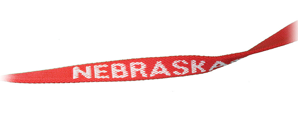 Nebraska Platinum Woven Lanyard