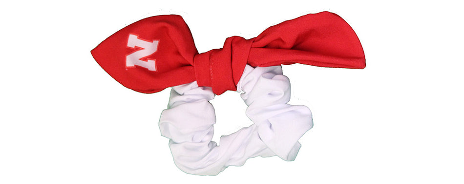 Womens Nebraska Scrunchie Bow