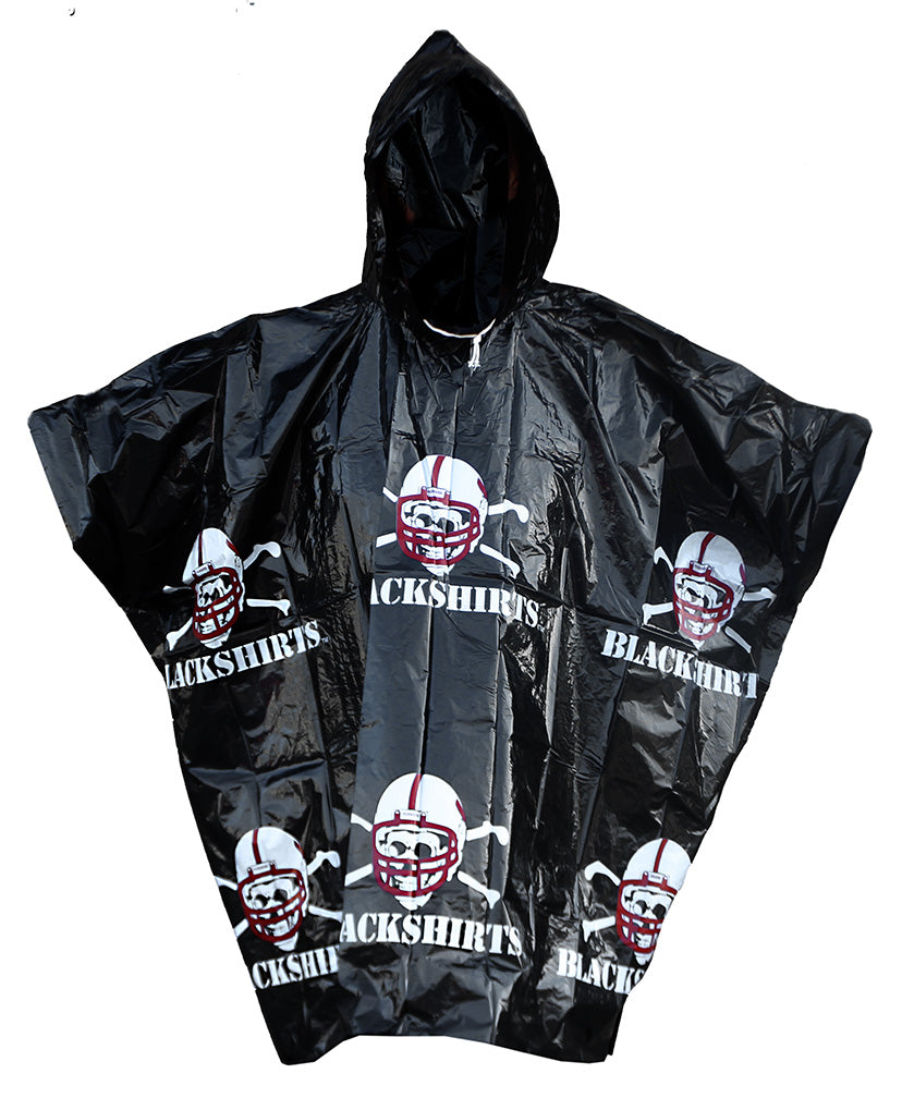 Nebraska Blackshirts Hooded Rain Poncho