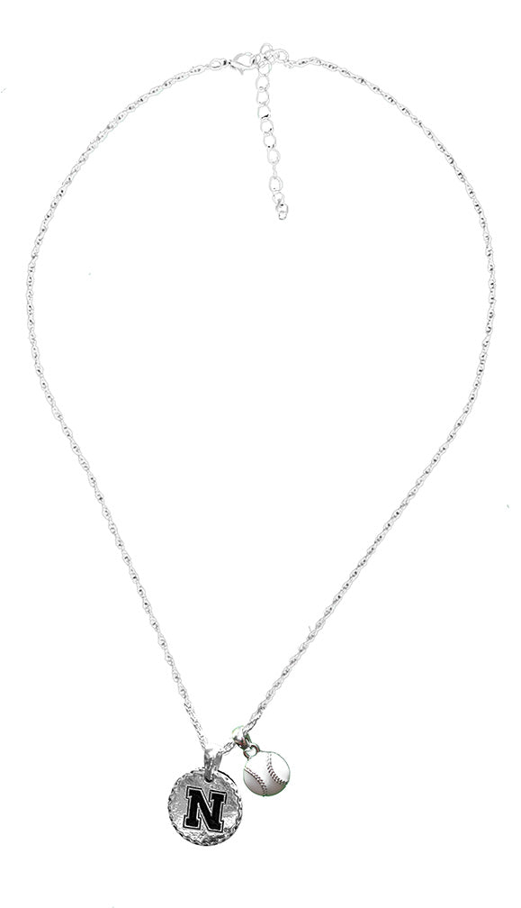 Nebraska Baseball Charm Necklace
