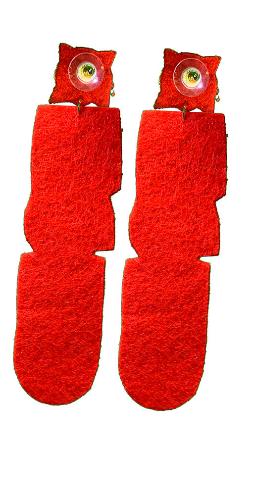 Go Big Red Beaded Earrings