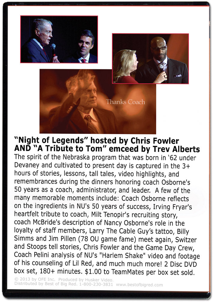 Tom Osborne Retirement Banquets (2 DVD set)