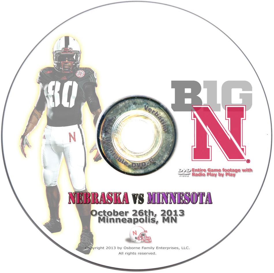 2013 Nebraska vs Minnesota DVD