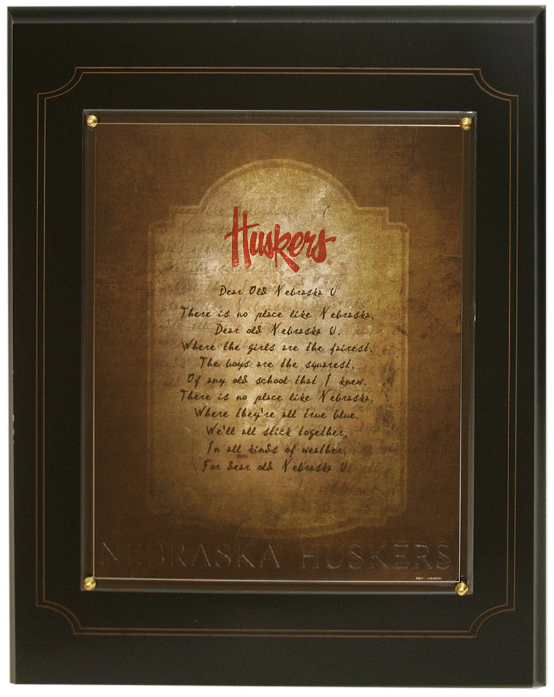 Laser Engraved Nebraska Alma Mater Plaque