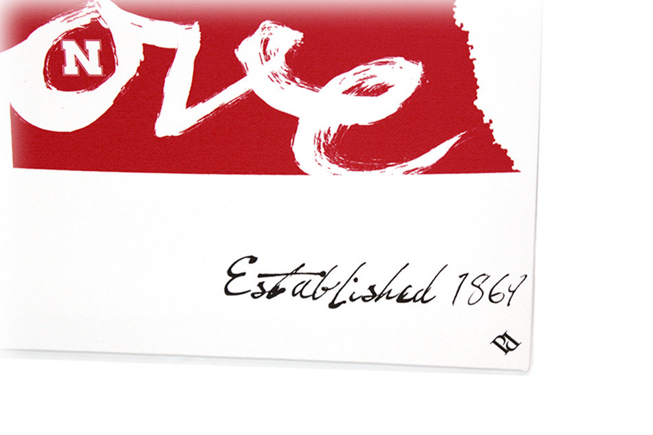 Love Nebraska Est. 93 Canvas Wrap