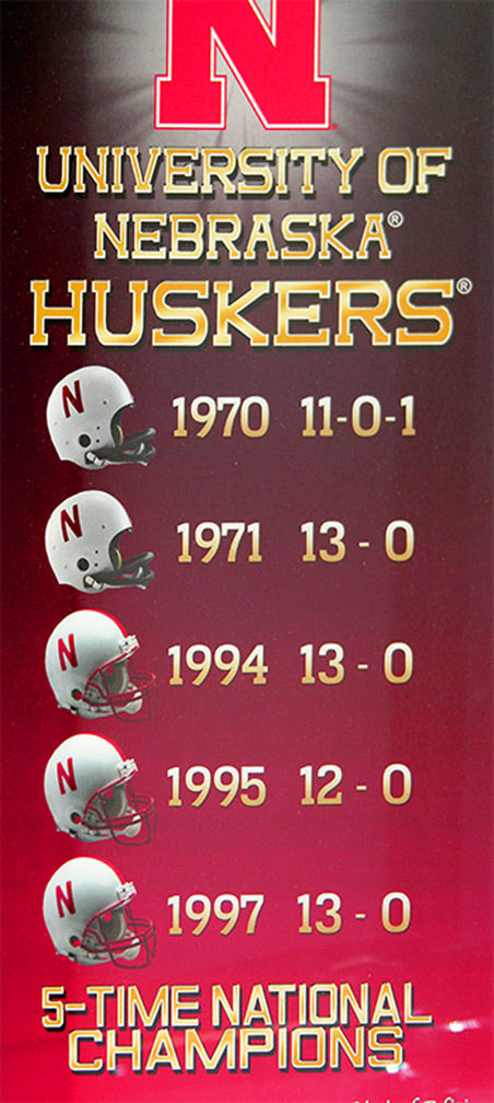 Huskers 5 Times National Champs Plaque