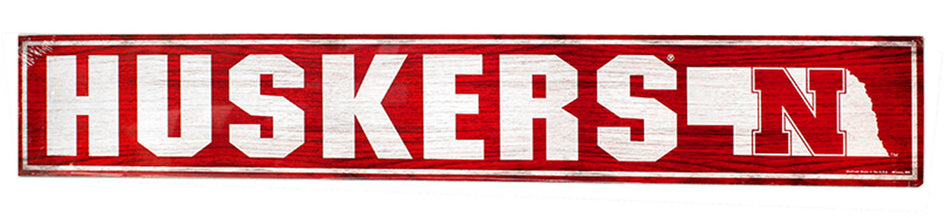3 Foot Huskers Wood Sign