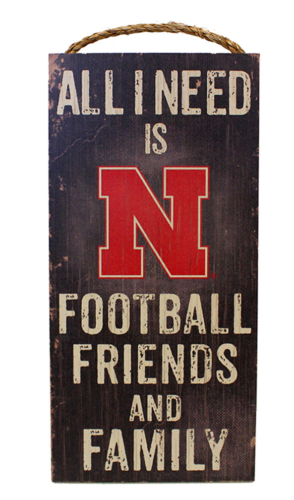 NU Football Friends & Family Wood Sign