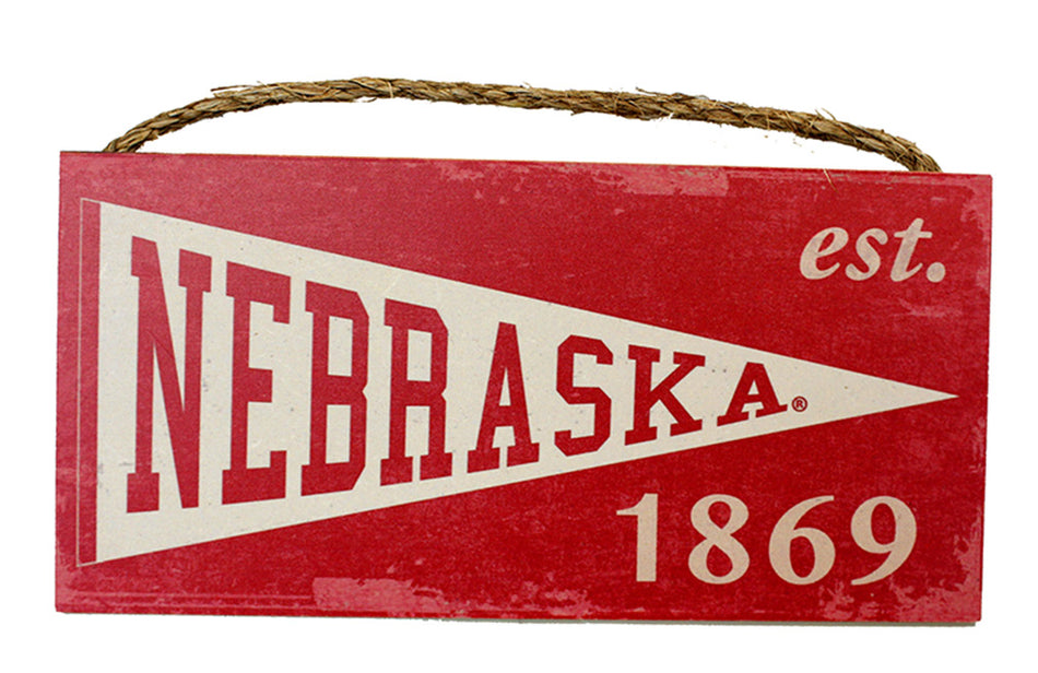 Husker Heritage Wood Pennant Sign