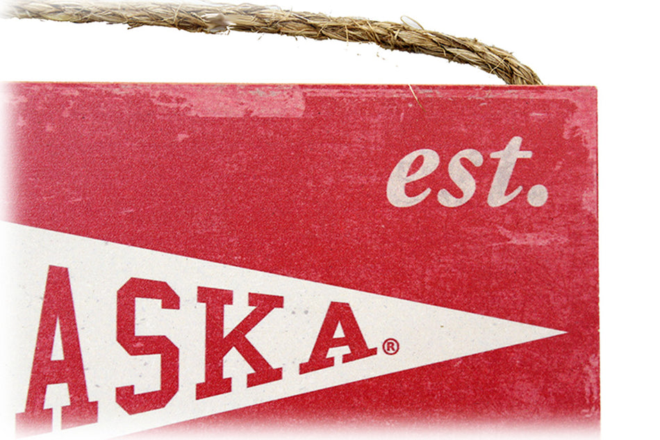Husker Heritage Wood Pennant Sign