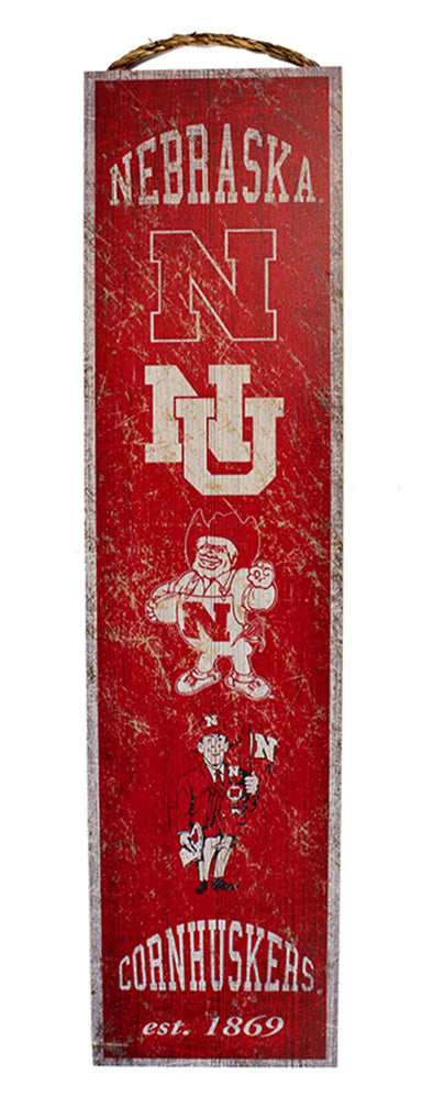 Husker Heritage Banner Wood Sign