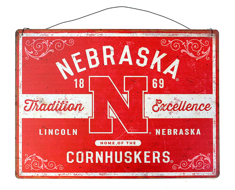 Nebraska Cornhuskers Vintage Tradition Tin Sign