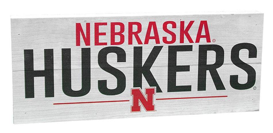 Nebraska Huskers Line Wood Sign