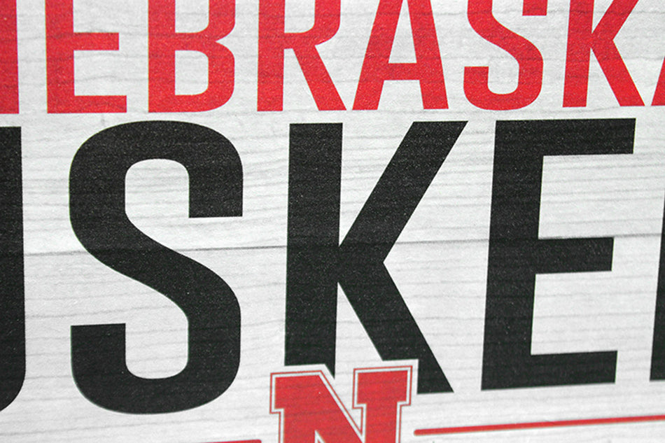 Nebraska Huskers Line Wood Sign