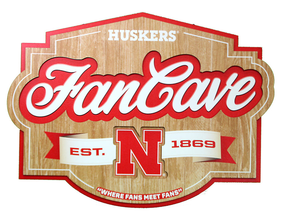 Nebraska Fancave 3D Wall Plaque