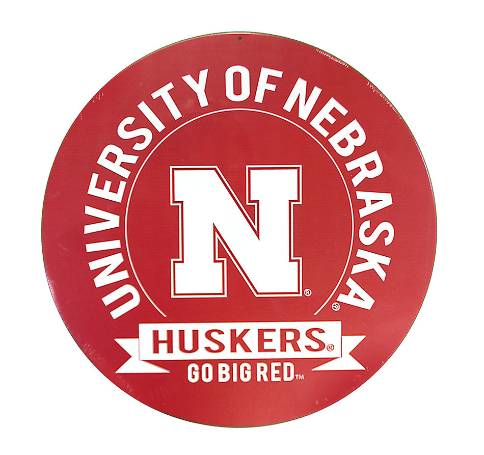 University Of Nebraska Go Big Red Metal Circle Sign