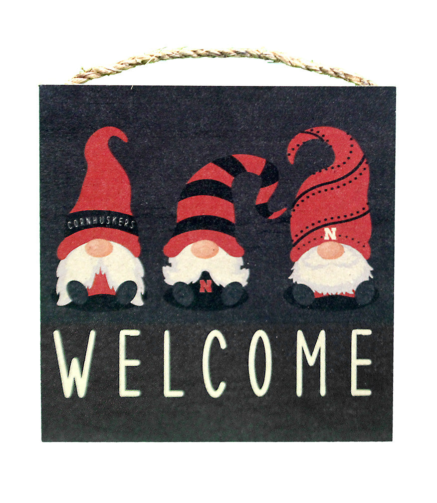 Nebraska Cornhuskers Gnomes Welcome Sign
