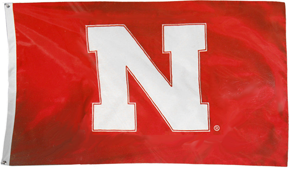 N Huskers Double Sided Flag