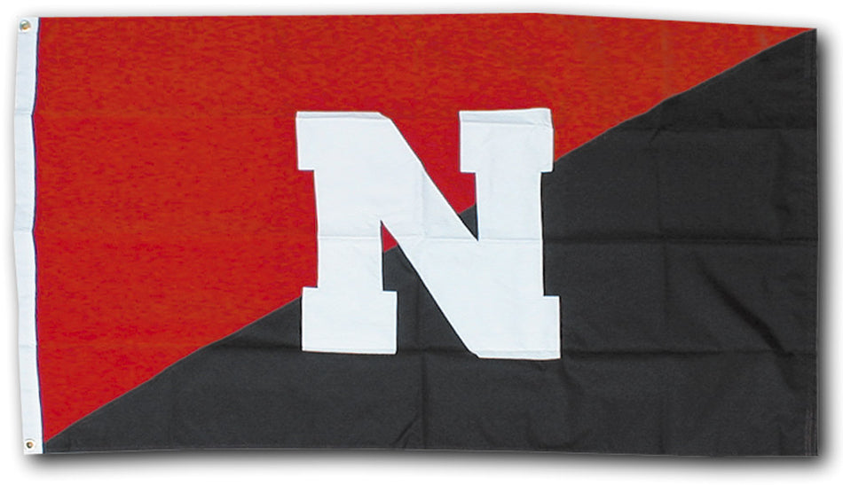 Nebraska Red & Black Flag with White N
