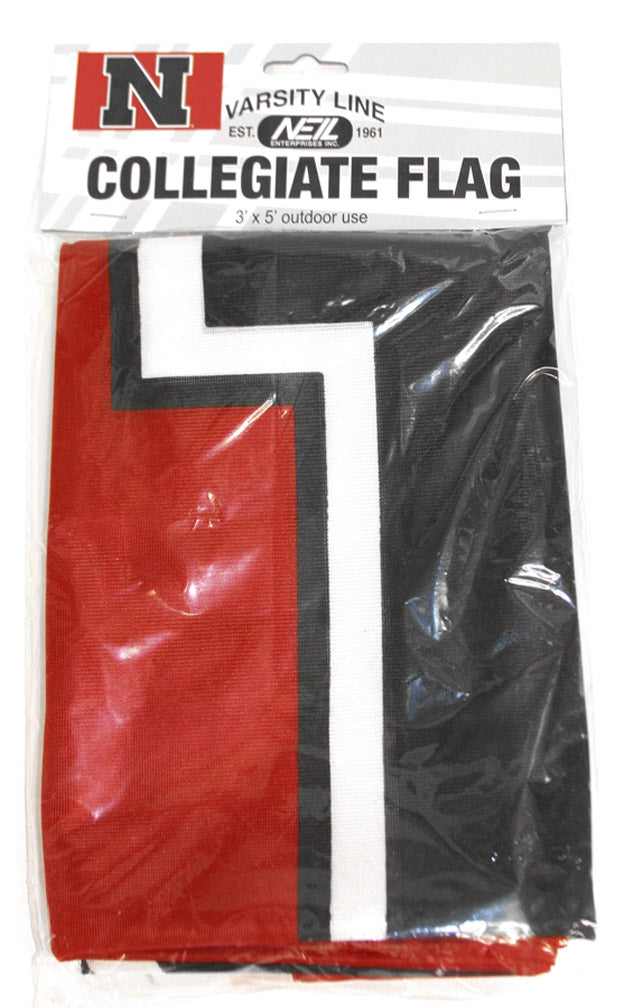 Red and Black Color Block Flag
