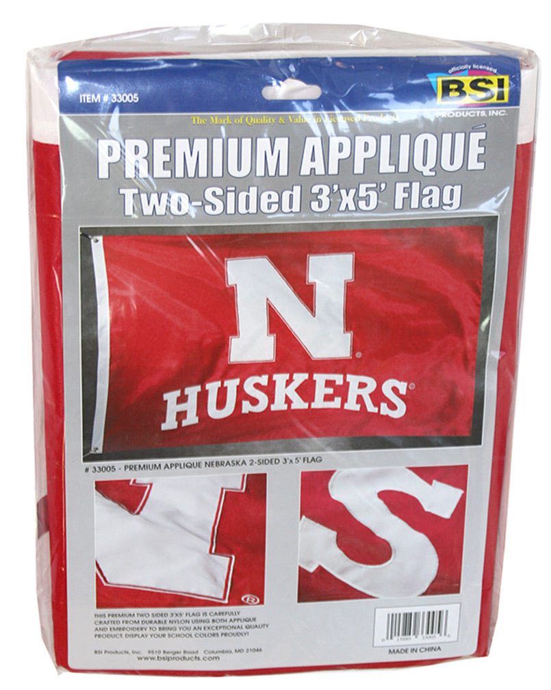 Two Sided Huskers N Flag