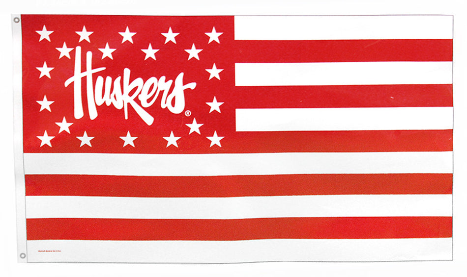 Stars N Stripes Huskers Flag